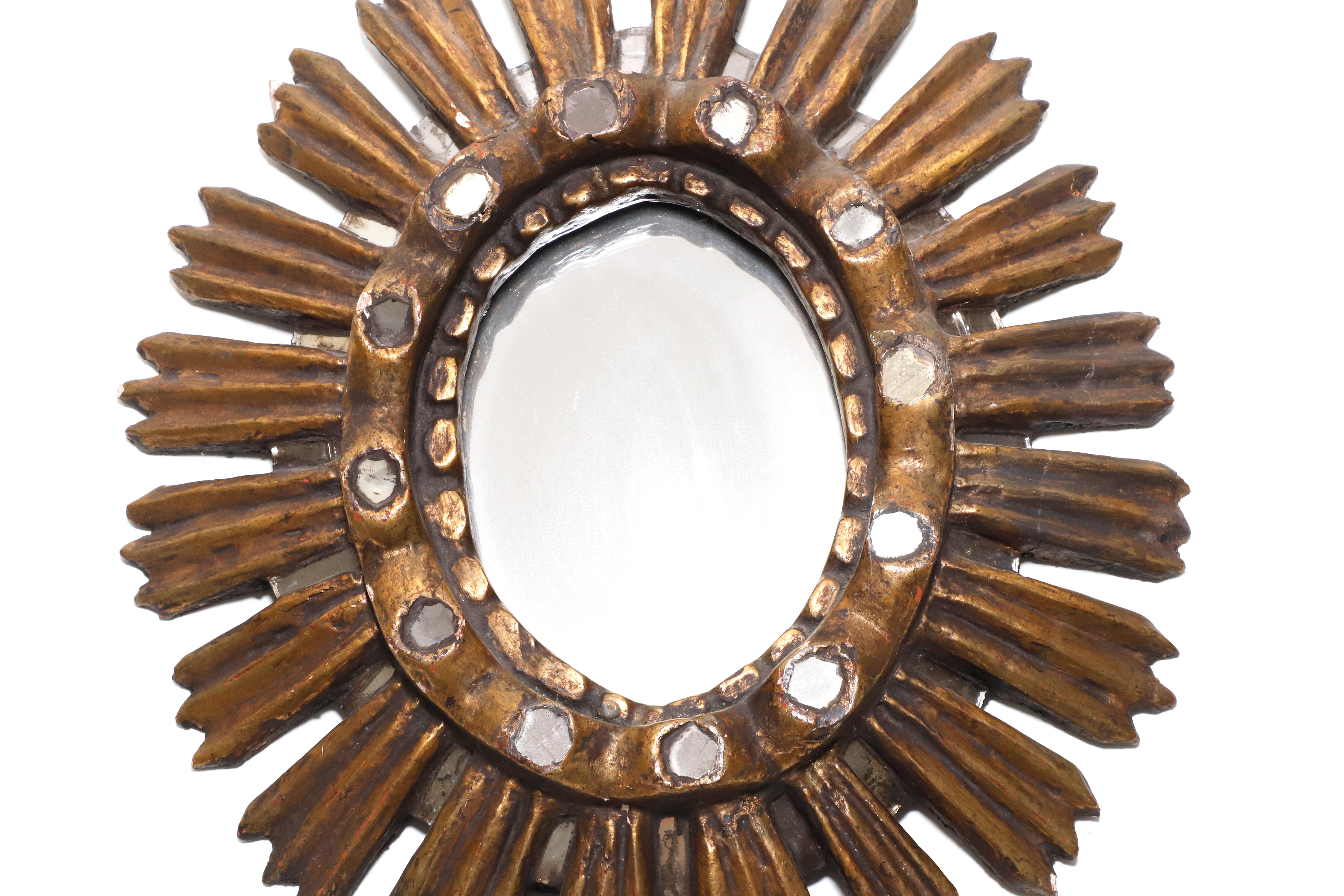 20th Century Spanish Colonial Gilded Sunburst Mirror