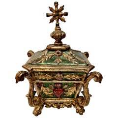 Spanish Colonial Gilt Wood Reliquary or Table Box