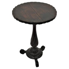 Spanish Colonial Gueridon End or Side Table in Carved Wood