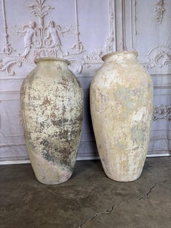 Spanish Colonial Hand-Painted Terracotta Urns, Mid-20th Century