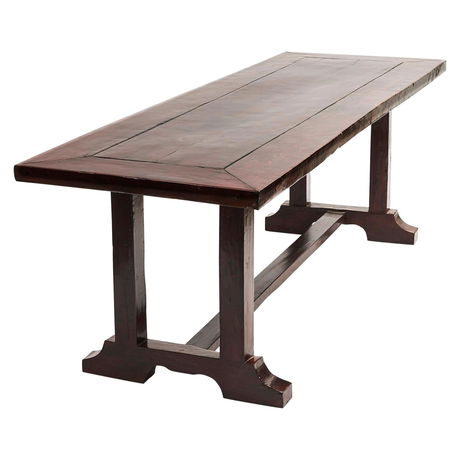 Spanish-Colonial Hardwood Long Dining Table from the Philippine, Baroque Style