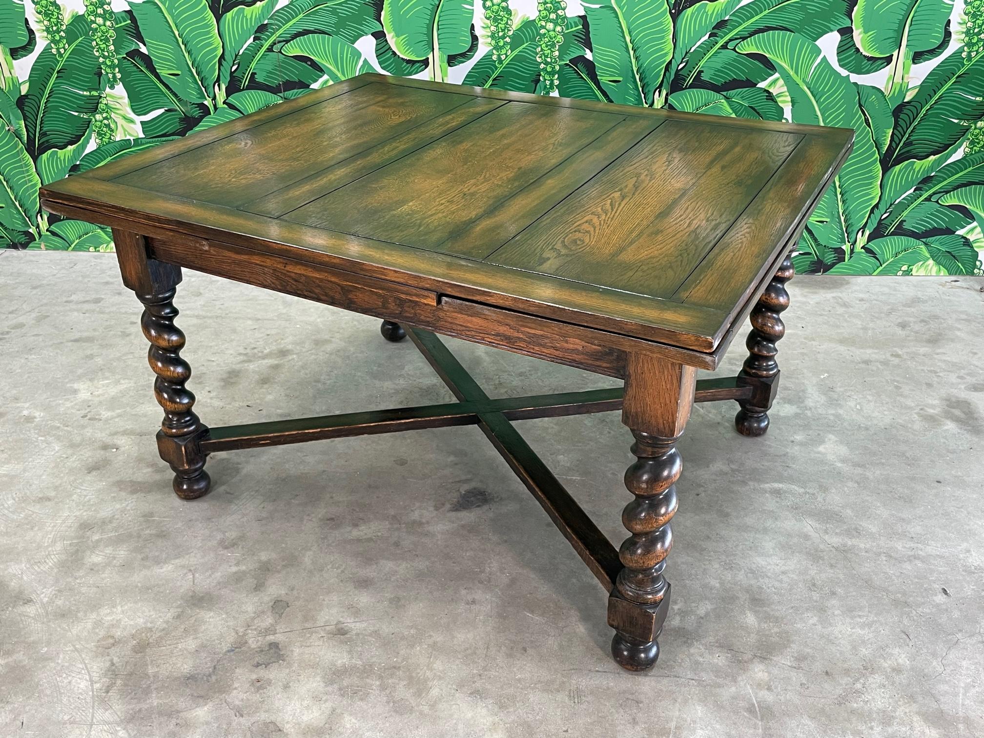 Spanish Colonial Heavy Carved Wood Dining Table In Good Condition For Sale In Jacksonville, FL