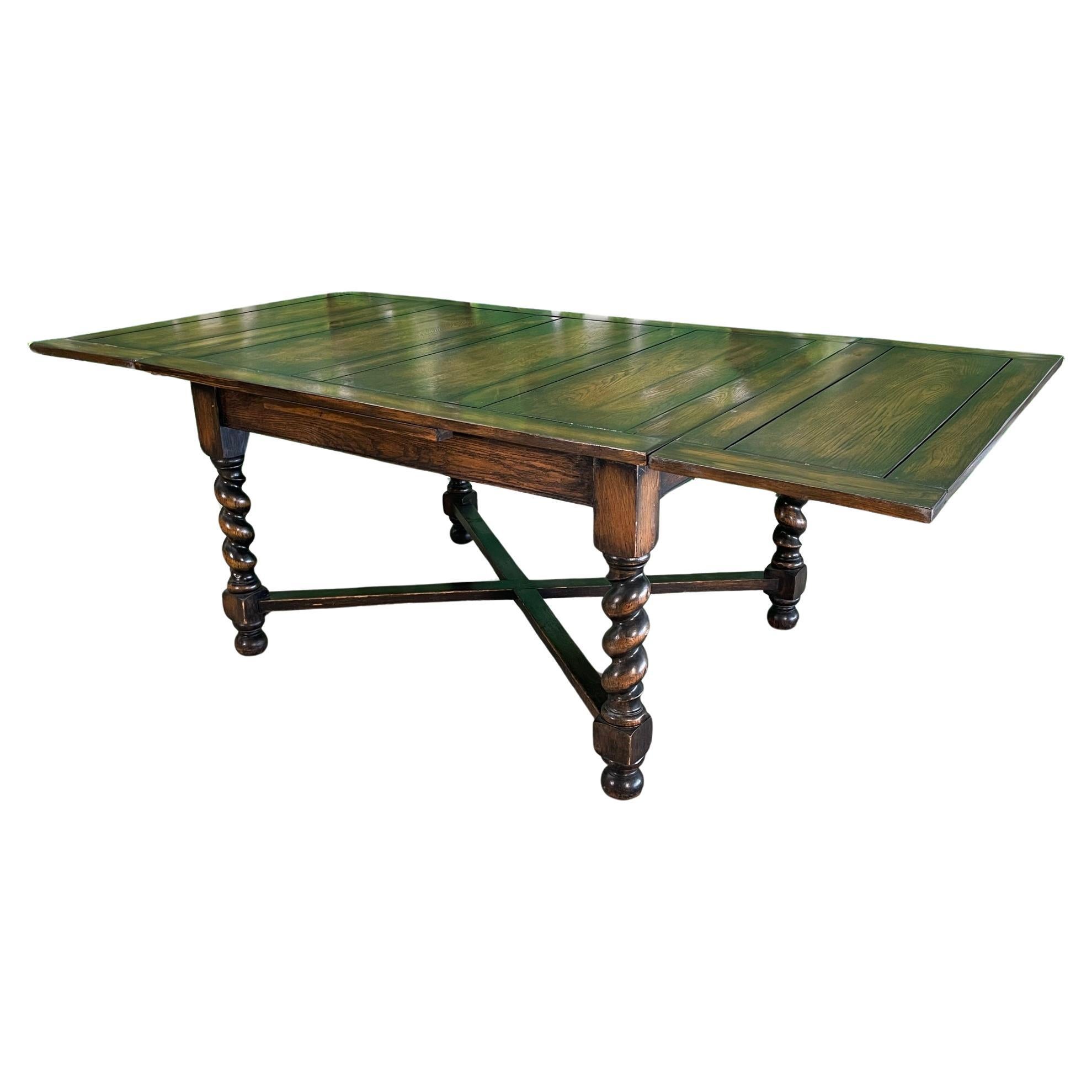 Spanish Colonial Heavy Carved Wood Dining Table For Sale