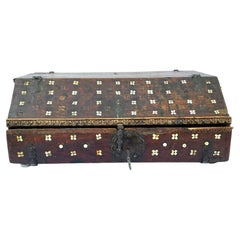 Spanish Colonial Inlaid Travel Desk, Wood and Iron, 17th Century