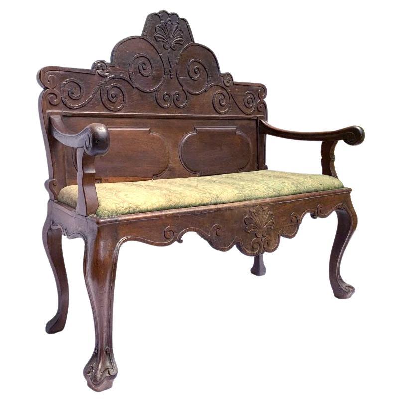 Spanish Colonial Late 18th Century Baroque Settee Bench