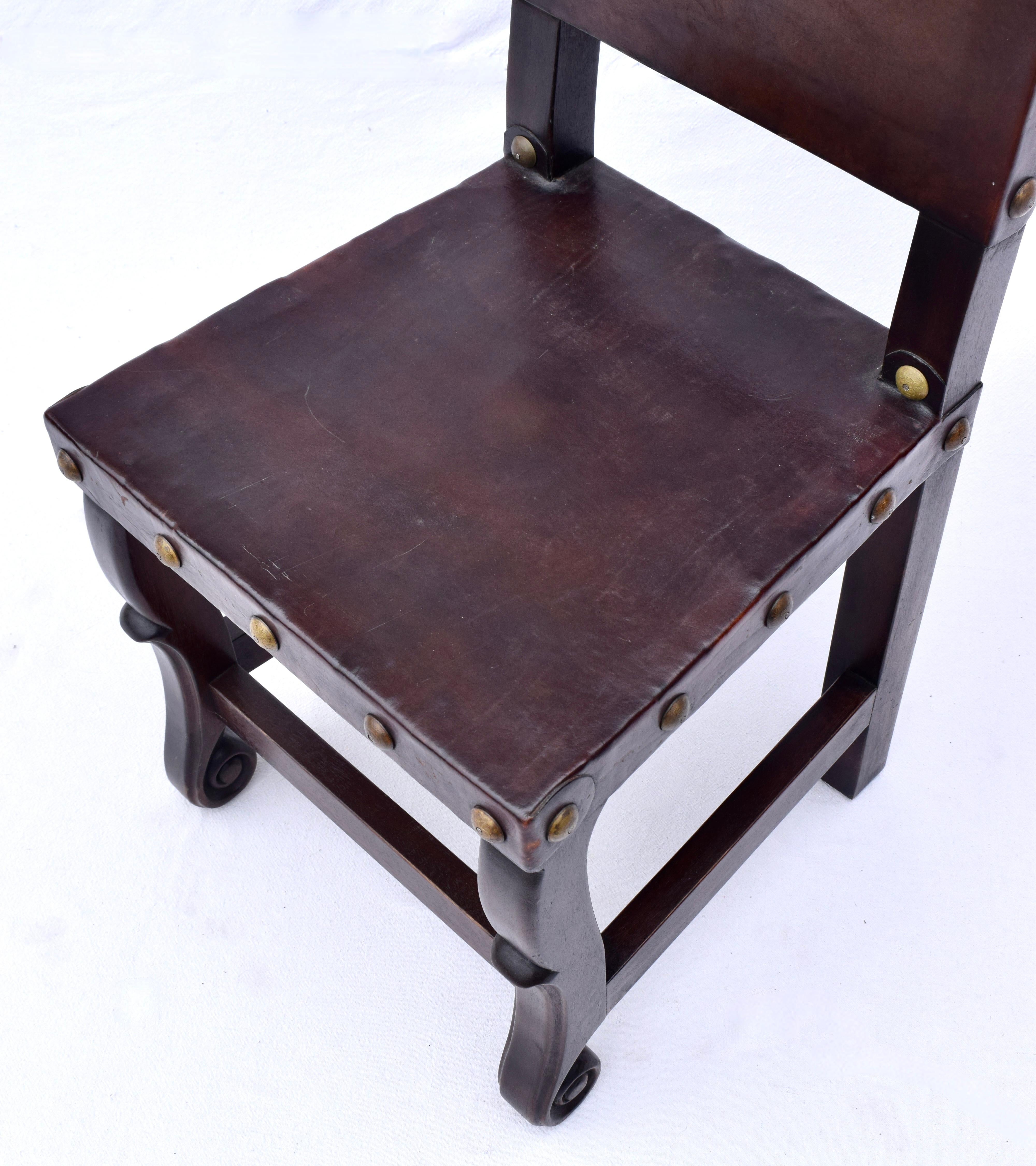 Spanish Colonial Leather Dining Chairs 5