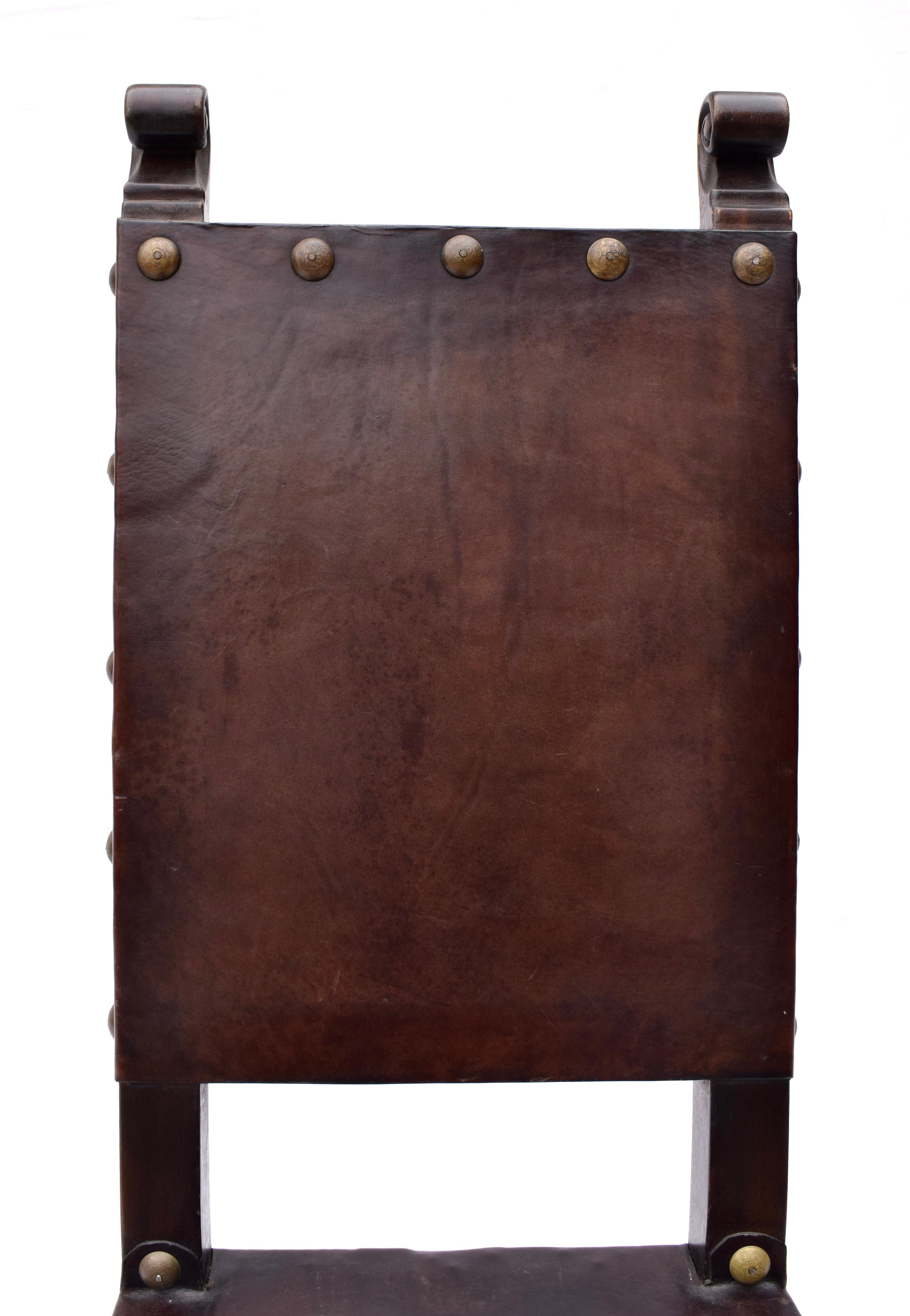 Spanish Colonial Leather Dining Chairs 2
