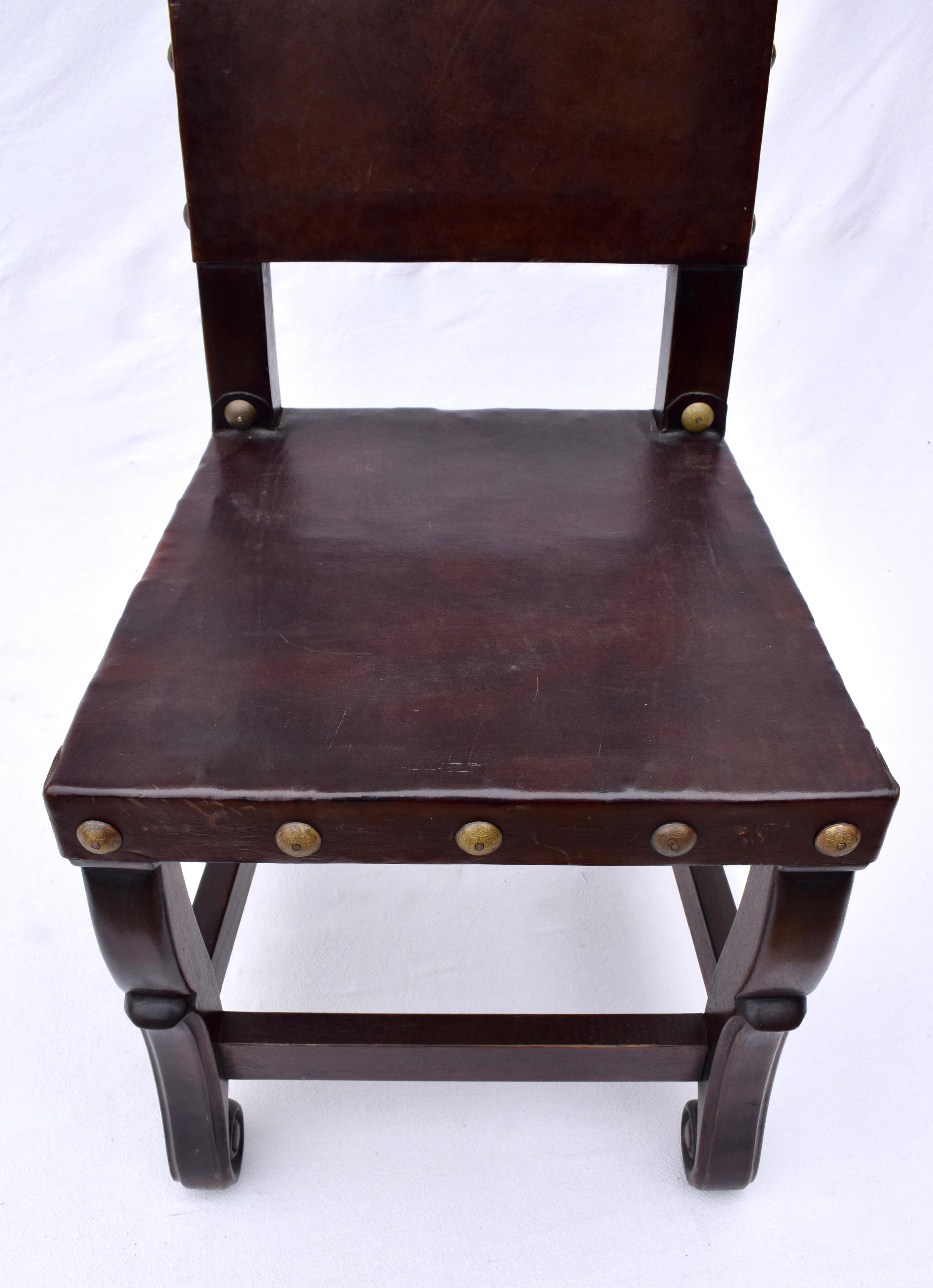 Spanish Colonial Leather Dining Chairs 3