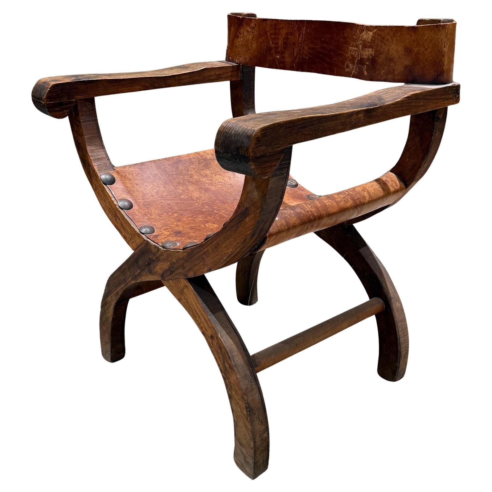 Sedia Coloniale Spagnola in Wood del 1940 Miguelito Butaque