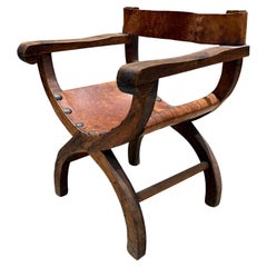 Sedia Coloniale Spagnola in Wood del 1940 Miguelito Butaque