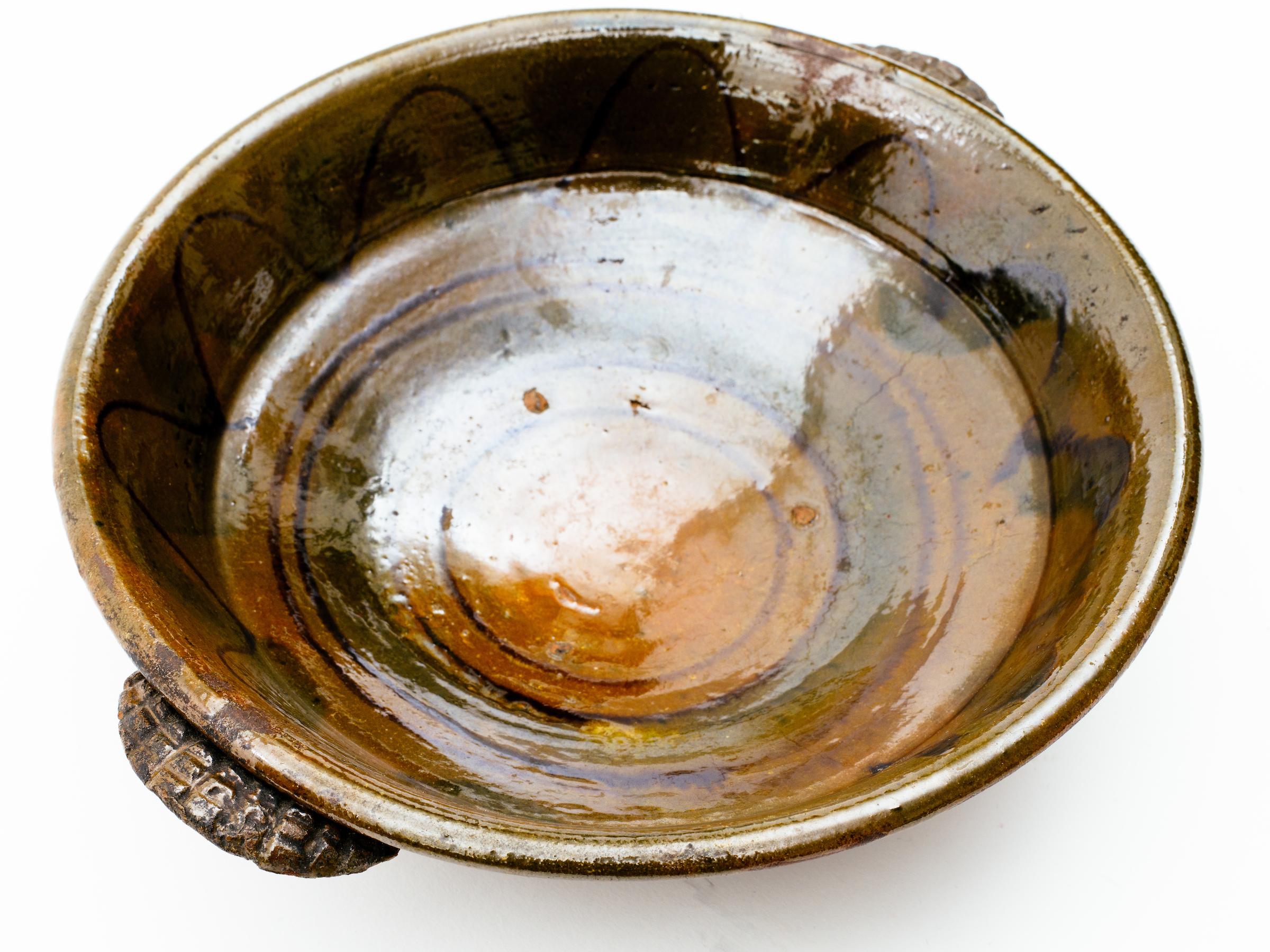 Glazed Spanish Colonial Majolica Ceremonial Bowl For Sale