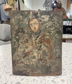 Spanish Colonial Mexican Folk Art Ex-Voto Retablo Painting Catholic Saint 1800s