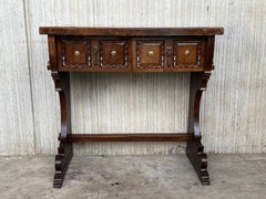 Spanish Colonial Narrow Console Table with Two Drawers with Iron Hardware
