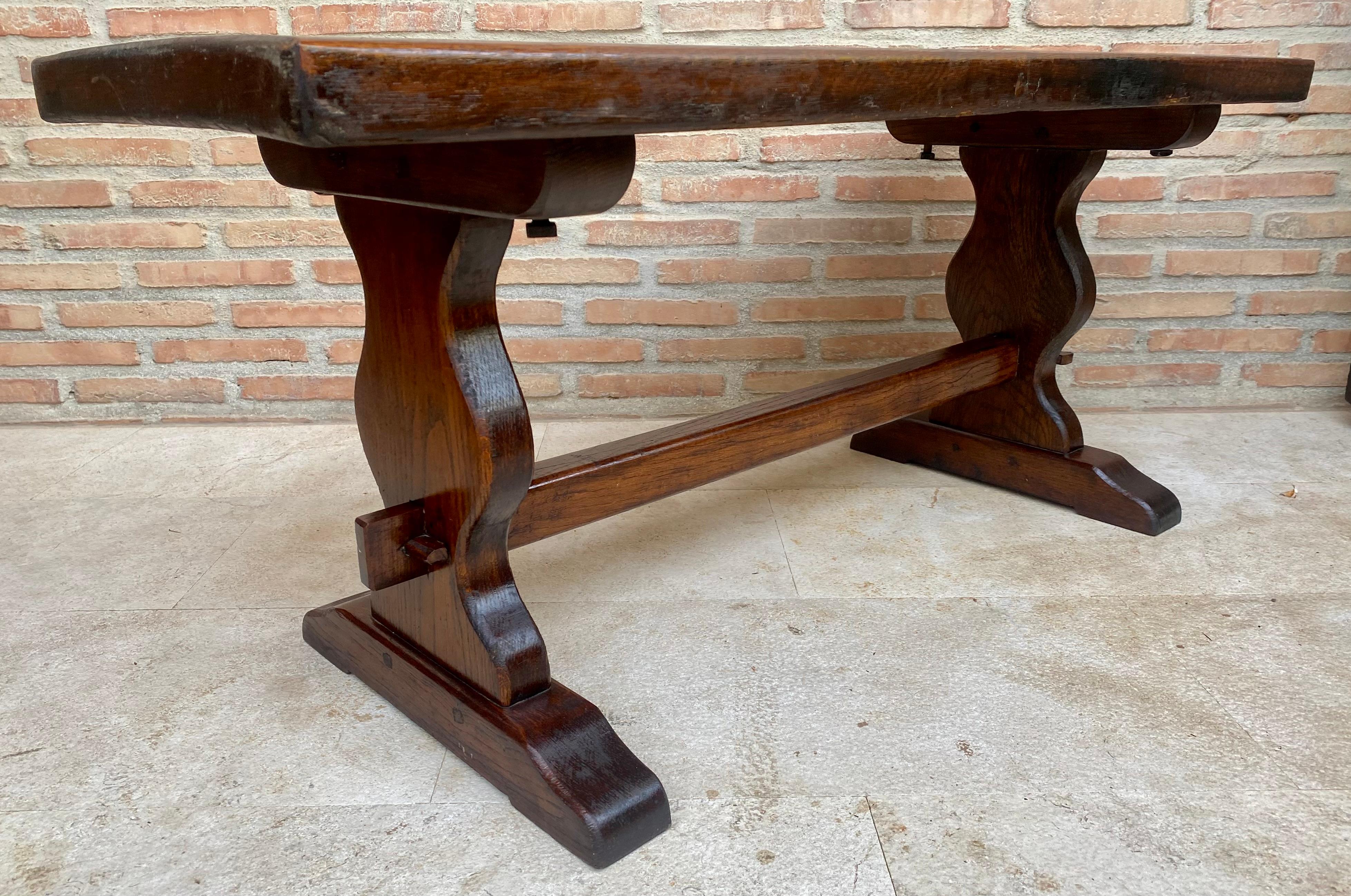 Baroque Spanish Colonial Narrow Walnut Console Table, 1920s For Sale