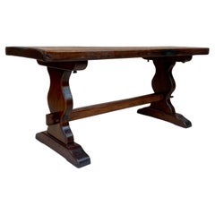 Antique Spanish Colonial Narrow Walnut Console Table, 1920s