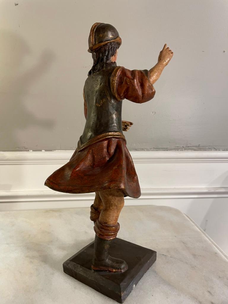Spanish Colonial Painted and Gilt Santos of Saint Michael the Archangel For Sale 6