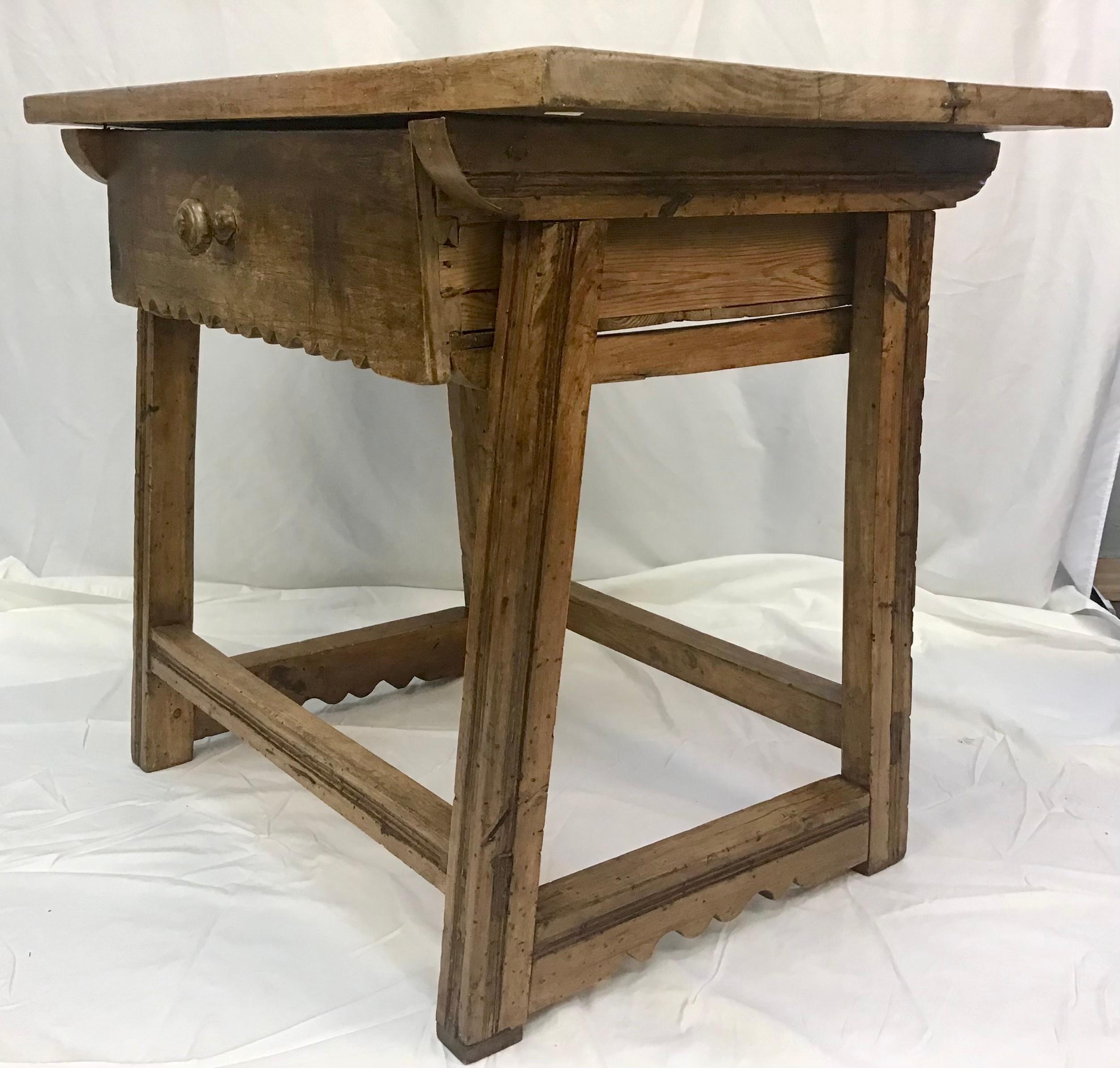 18th Century and Earlier Spanish Colonial Period One-Drawer Hacienda Table, 18th Century