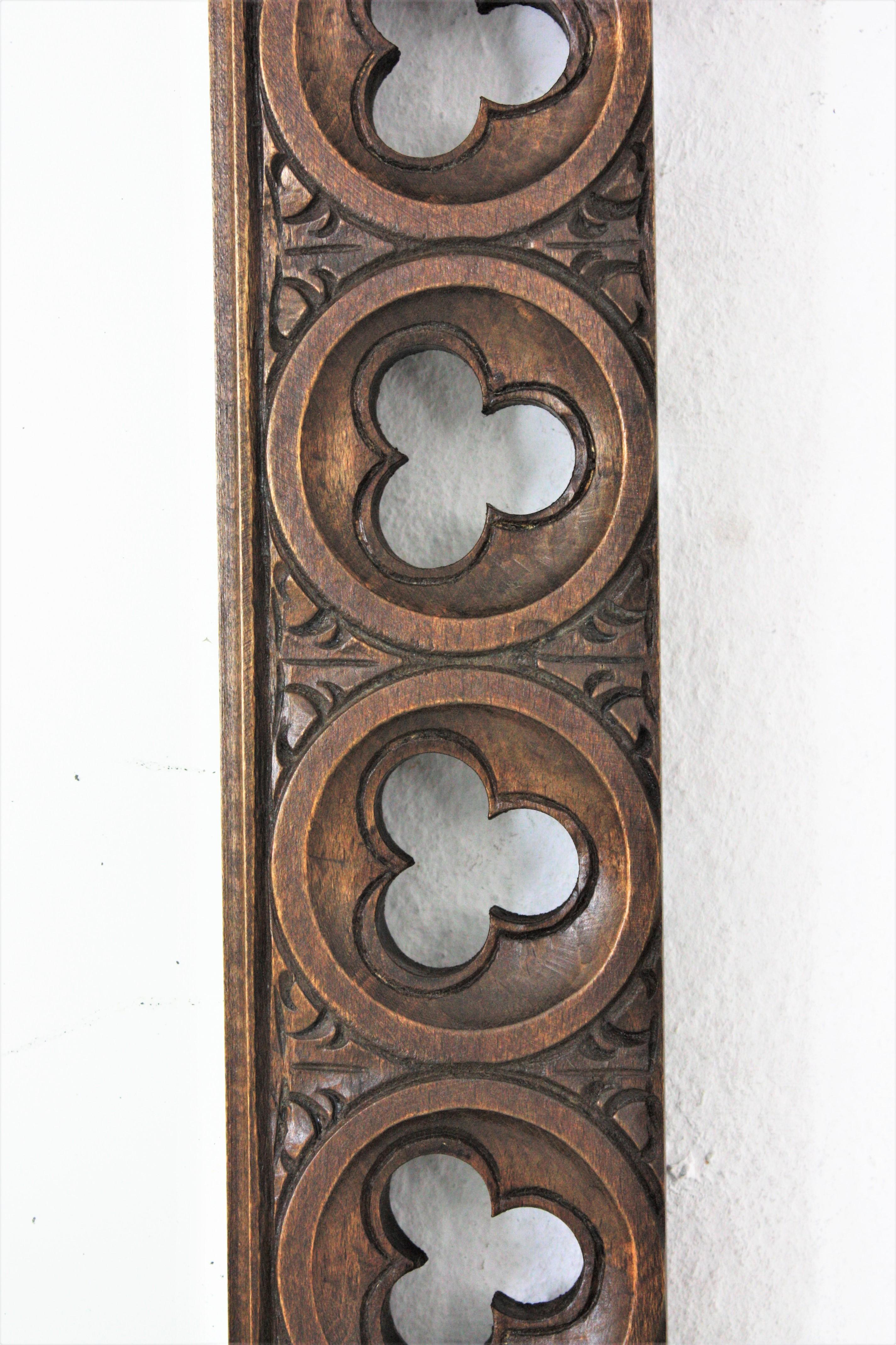 Spanish Colonial Rectangular Wall Mirror in Carved Wood 3