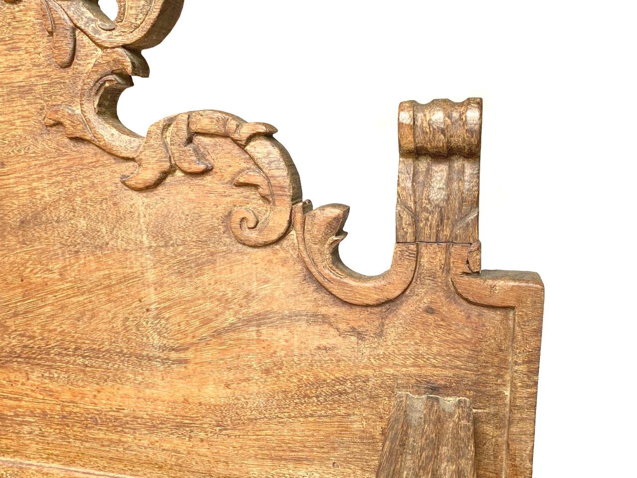 Other Spanish Colonial Revival Hall Bench - Circa 1930 Sucupira Hand Carved Wood  For Sale