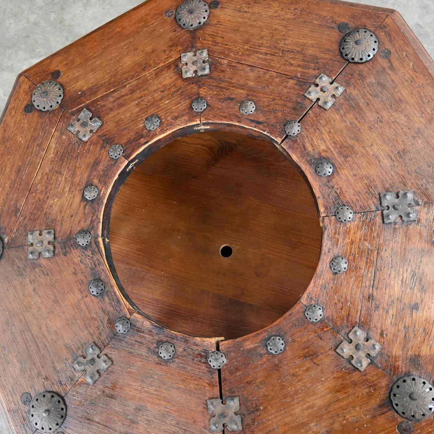 Spanish Colonial Revival Rustic Octagon Brazier Coffee Table Style Artes De Mexi 7