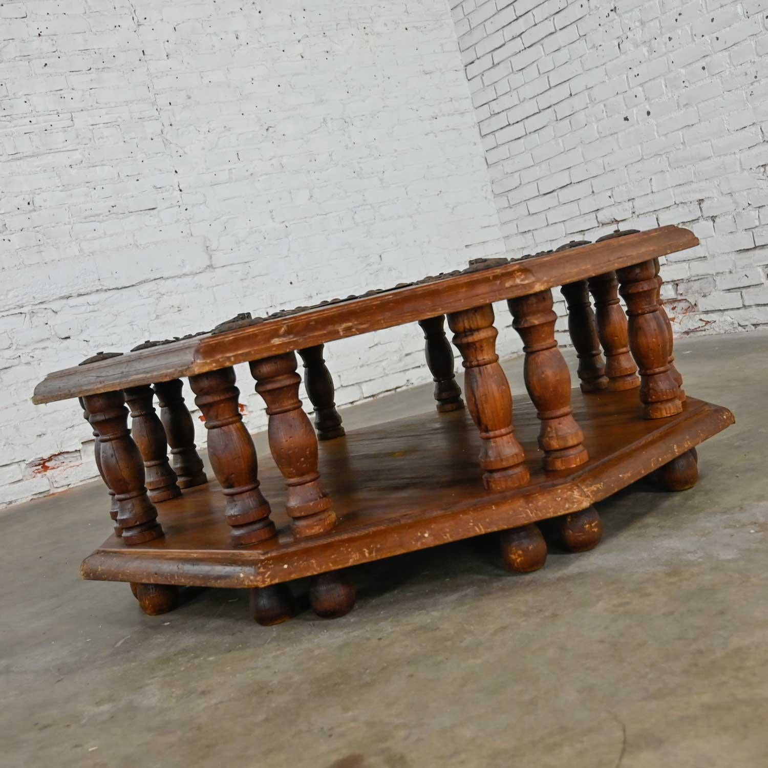 Spanish Colonial Revival Rustic Octagon Brazier Coffee Table Style Artes De Mexi 10