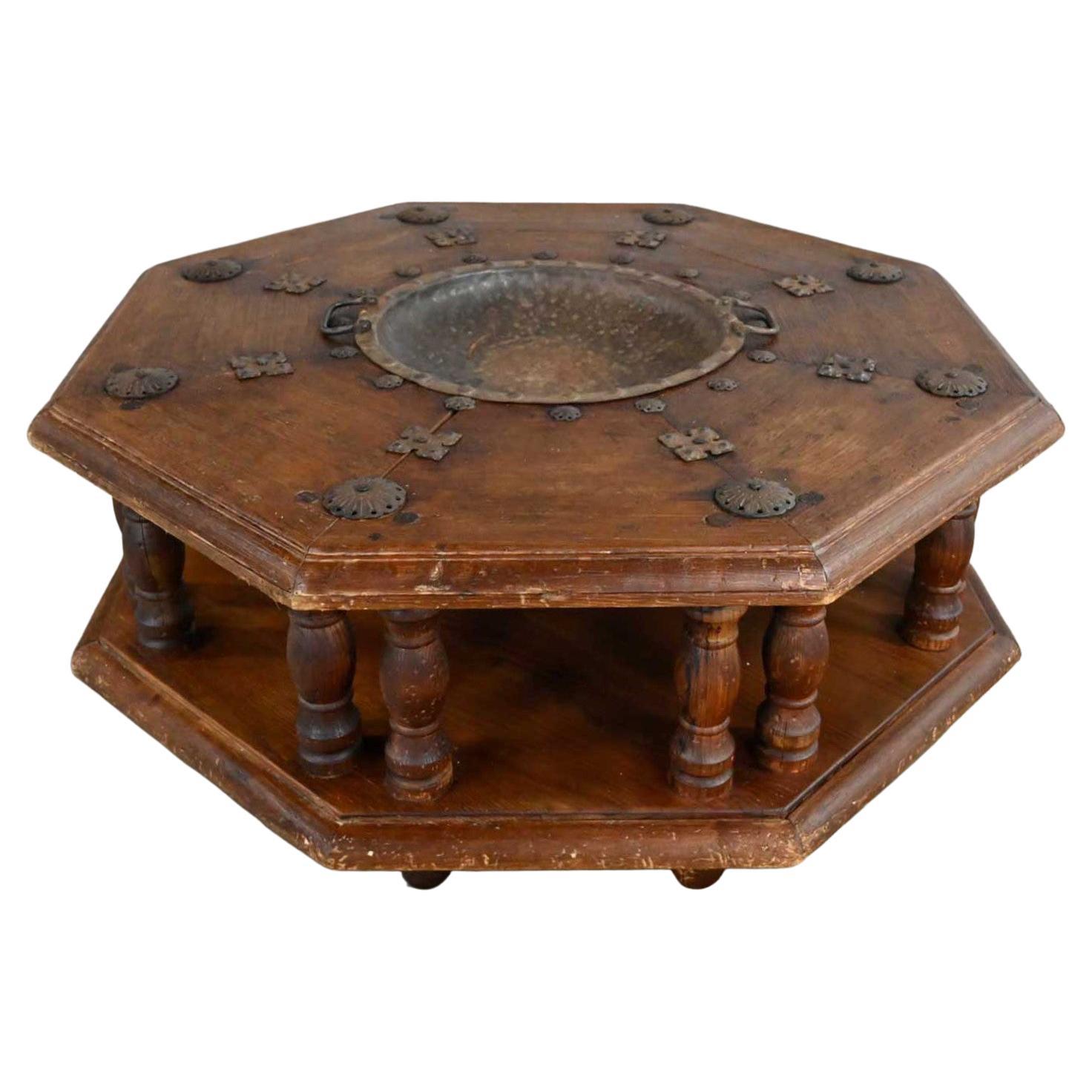 Spanish Colonial Revival Rustic Octagon Brazier Coffee Table Style Artes De Mexi