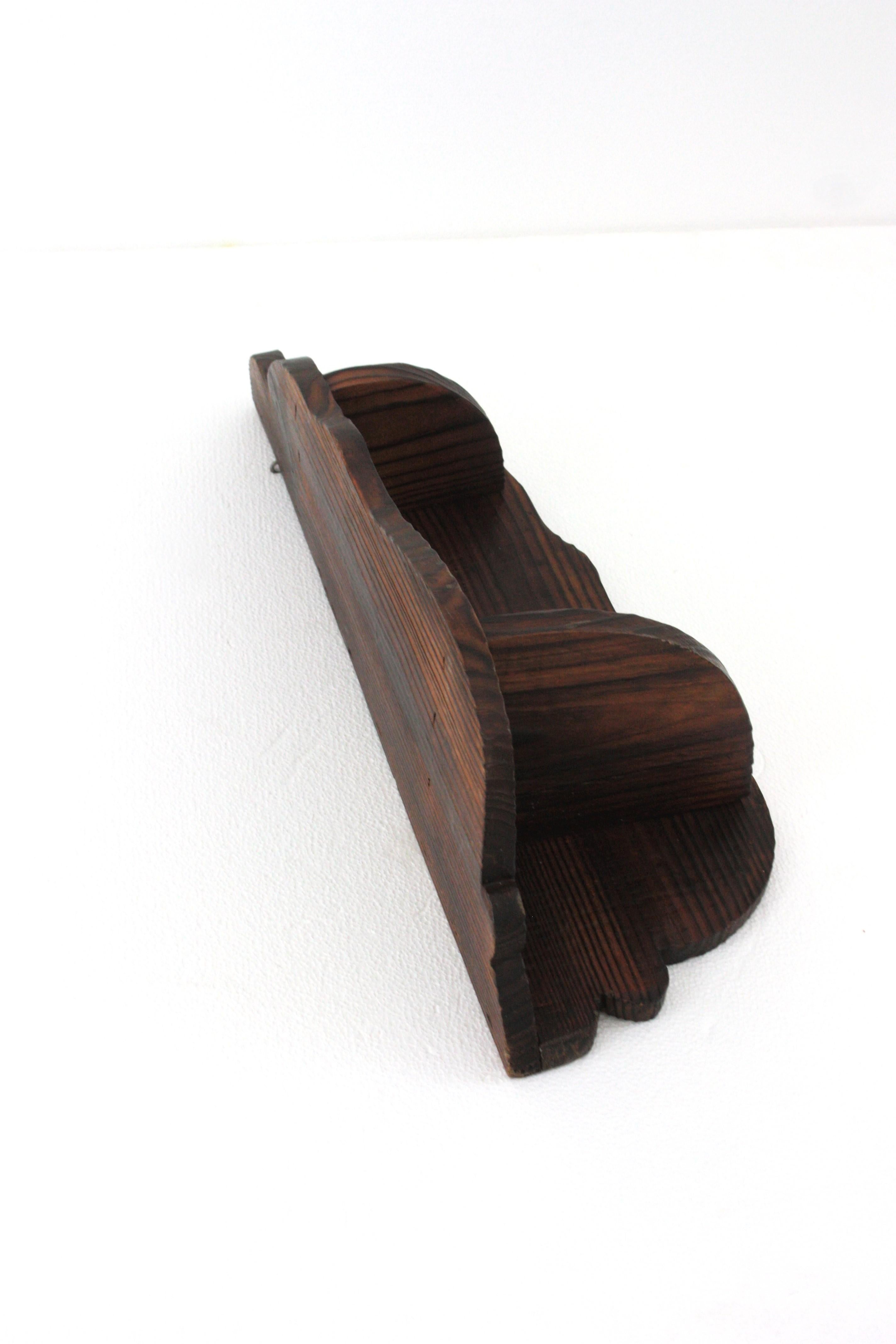 Estantería Rústica Colonial Española de Esquina en Madera Tallada en venta 4