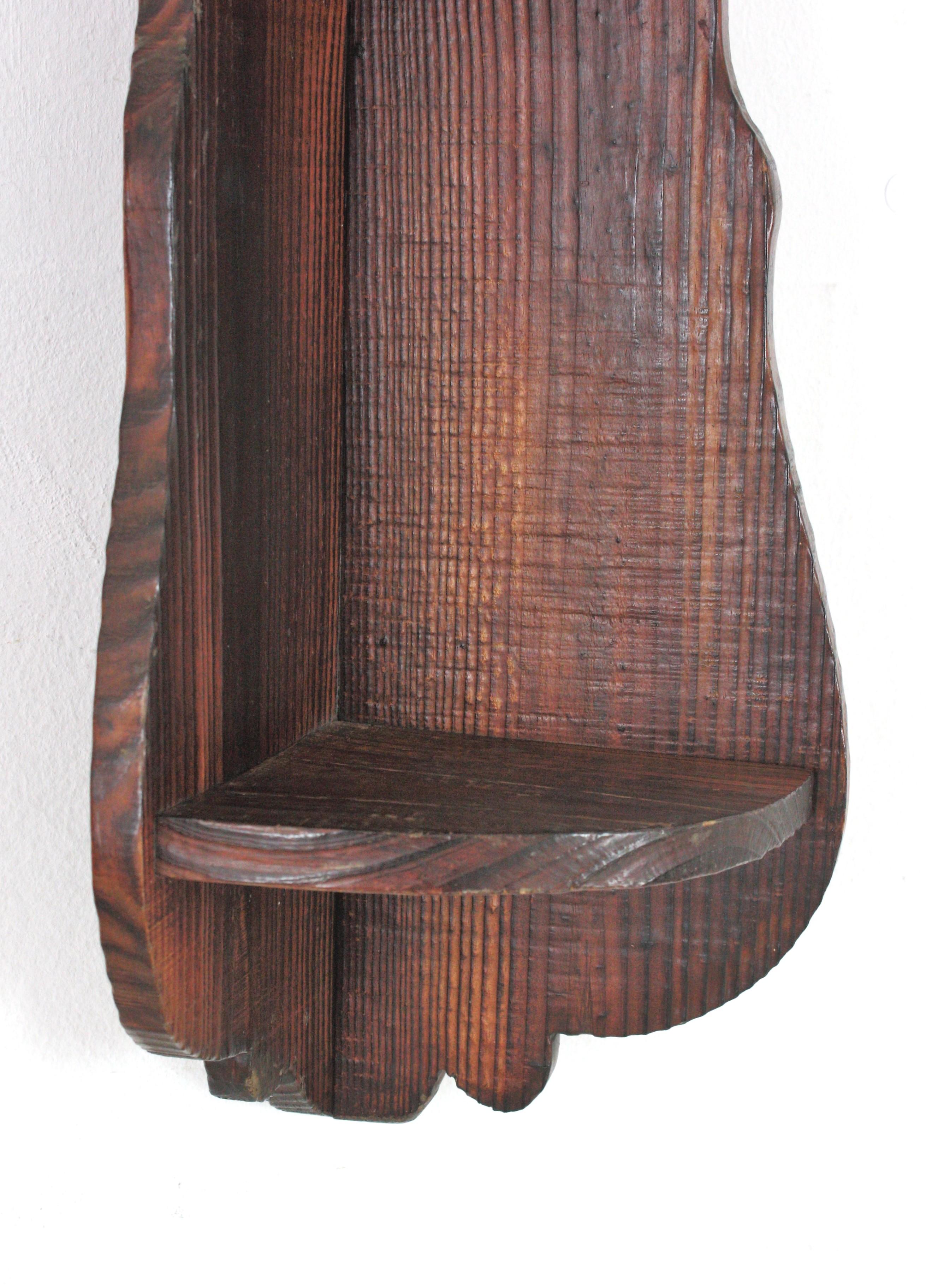 Estantería Rústica Colonial Española de Esquina en Madera Tallada en venta 3