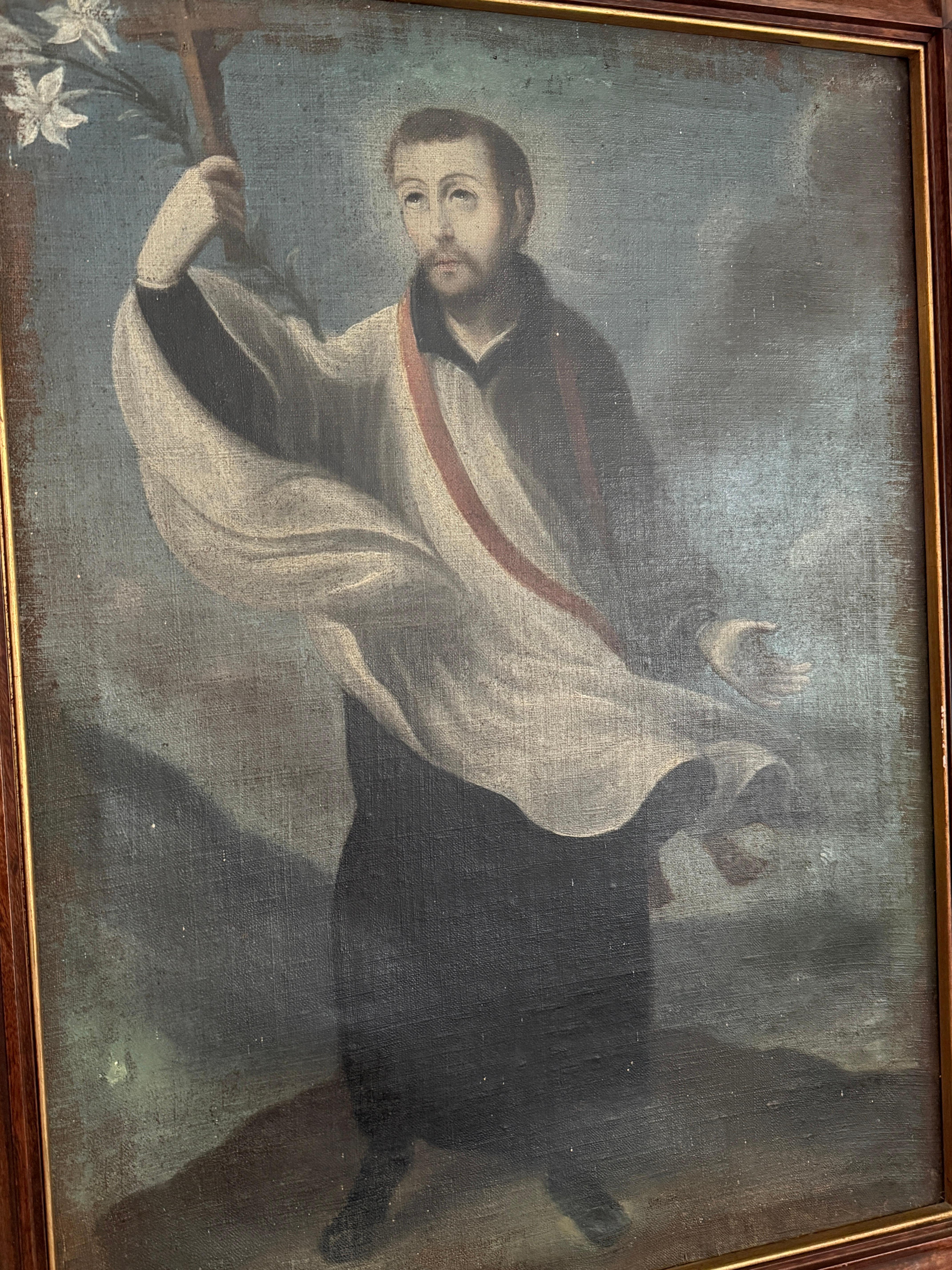 Colonial espagnol Saint Aloysius Gonzaga (San Luis Gonzaga) de l'époque coloniale espagnole, probablement C.C. 1760 en vente