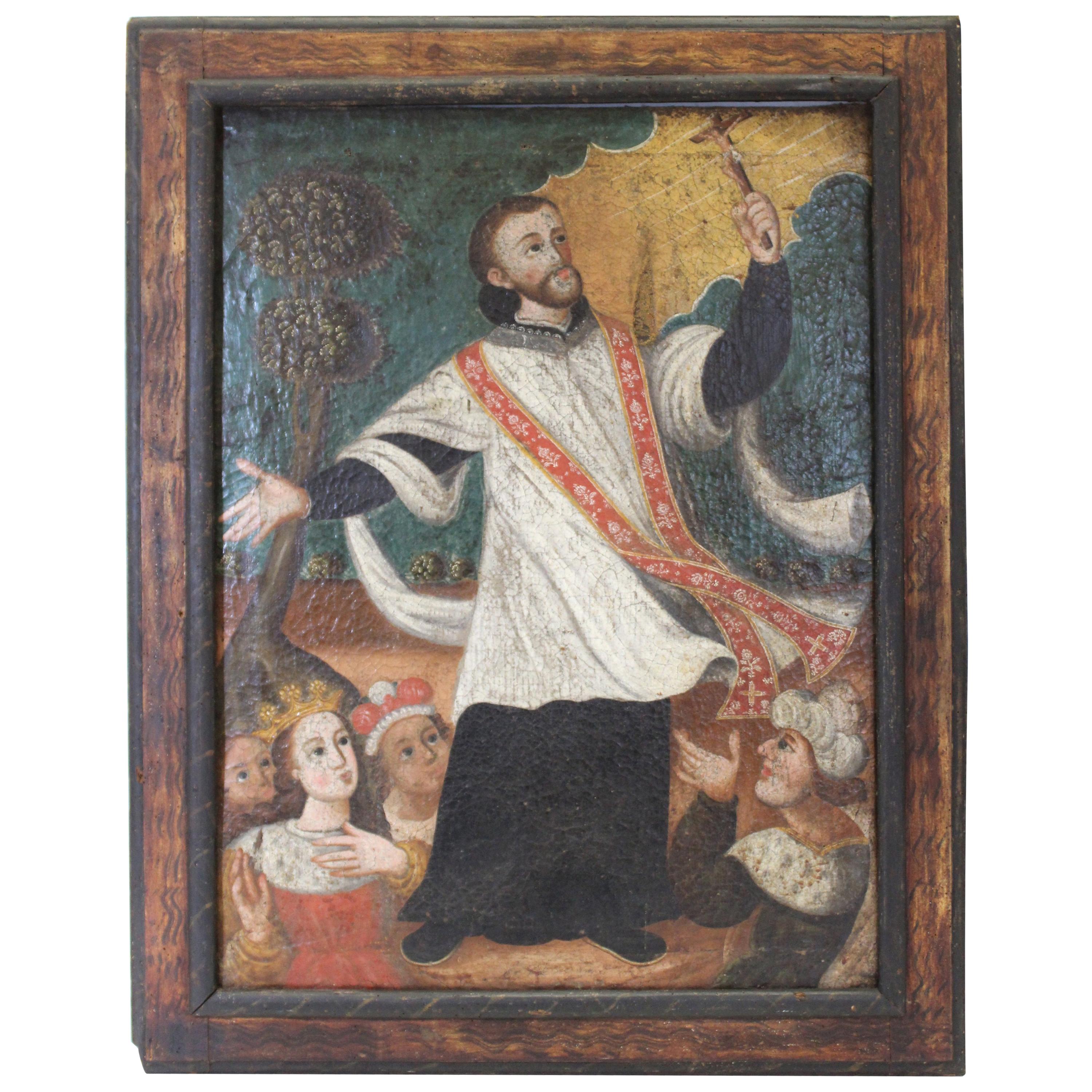 Spanish Colonial Saint Peter Claver Oil Painting