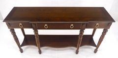 Spanish Colonial Style 3 Drawers 60" Wide Console Table Credenza Brass Pulls