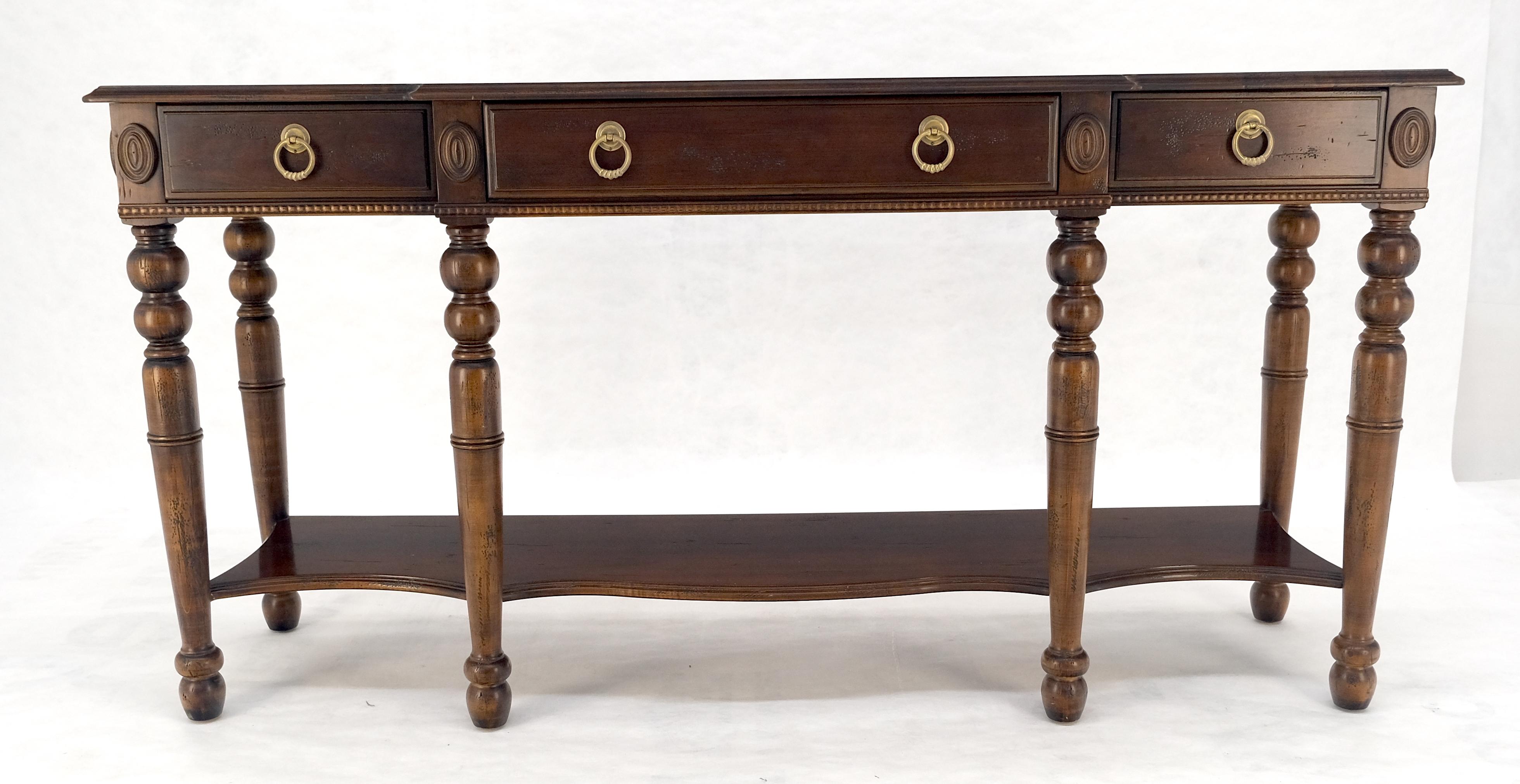 Colonial espagnol Table console à 3 tiroirs, 60