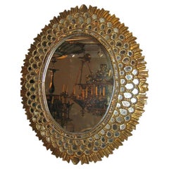 Spanish Colonial Style Gilt Wood Mirror