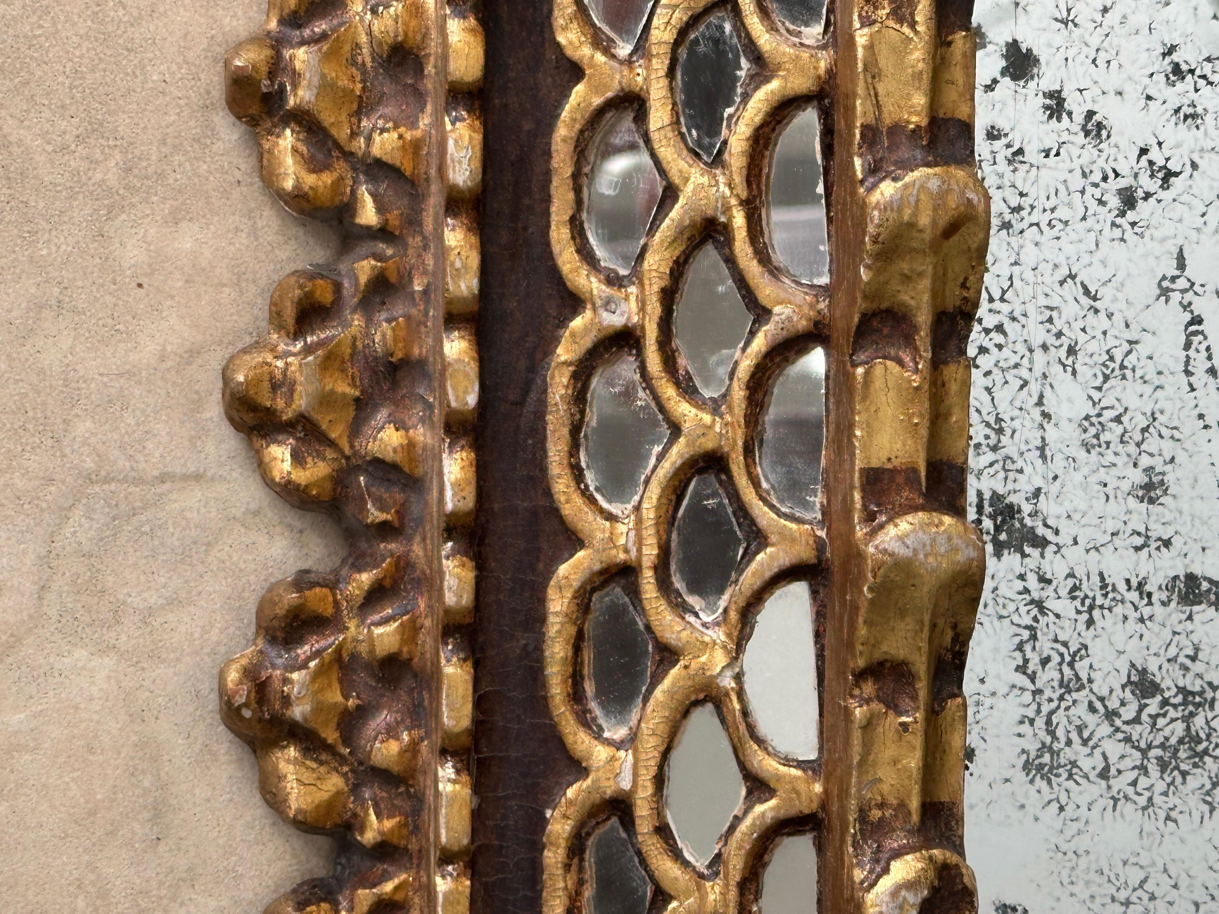 Spanish Colonial Style Gilt Wood Wall Mirror For Sale 6