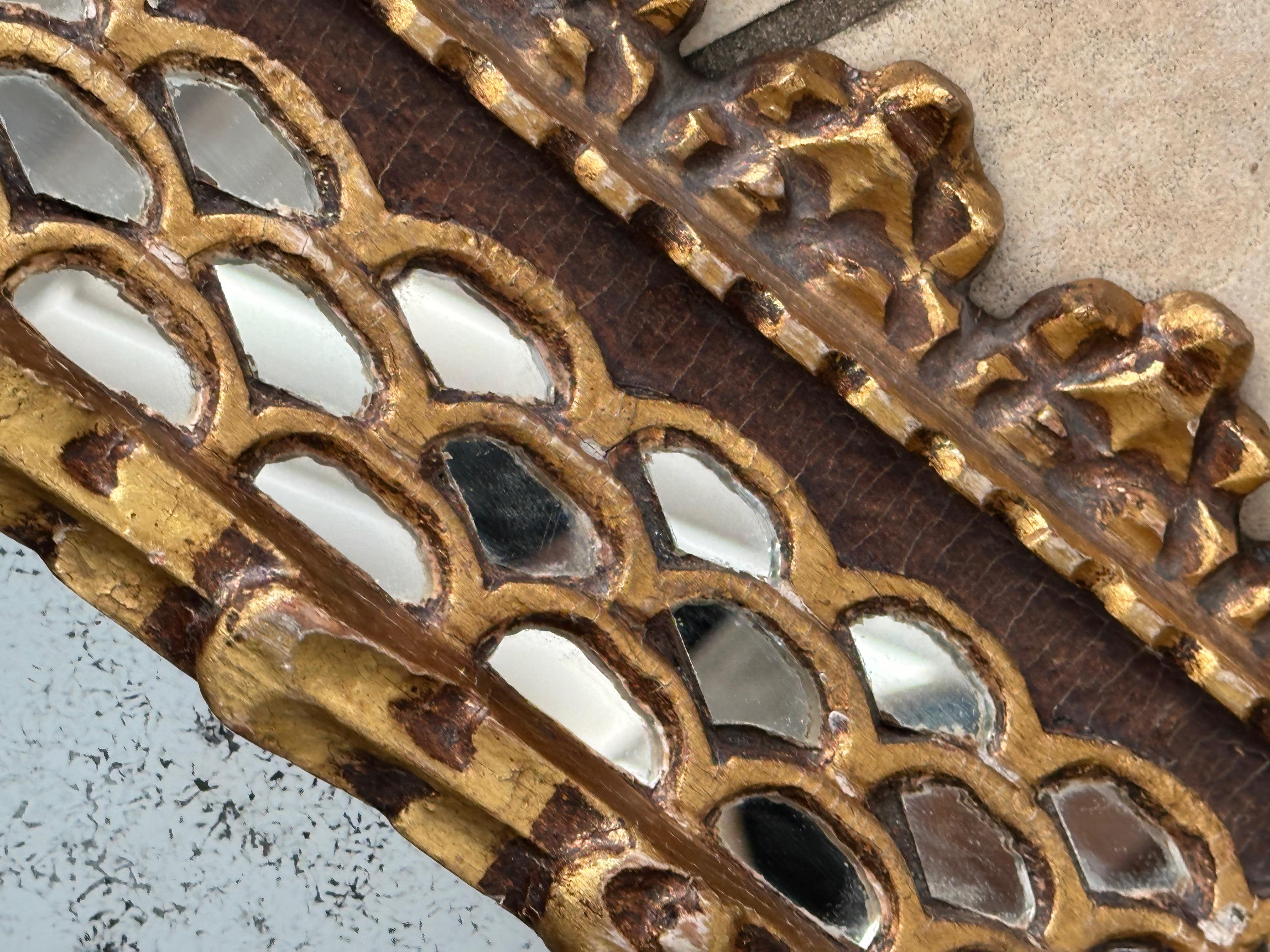 Spanish Colonial Style Gilt Wood Wall Mirror For Sale 9