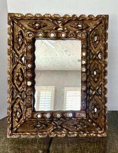 Spanish Colonial Style Gilt Wood Wall Mirror