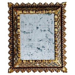 Miroir mural de style colonial espagnol en bois doré