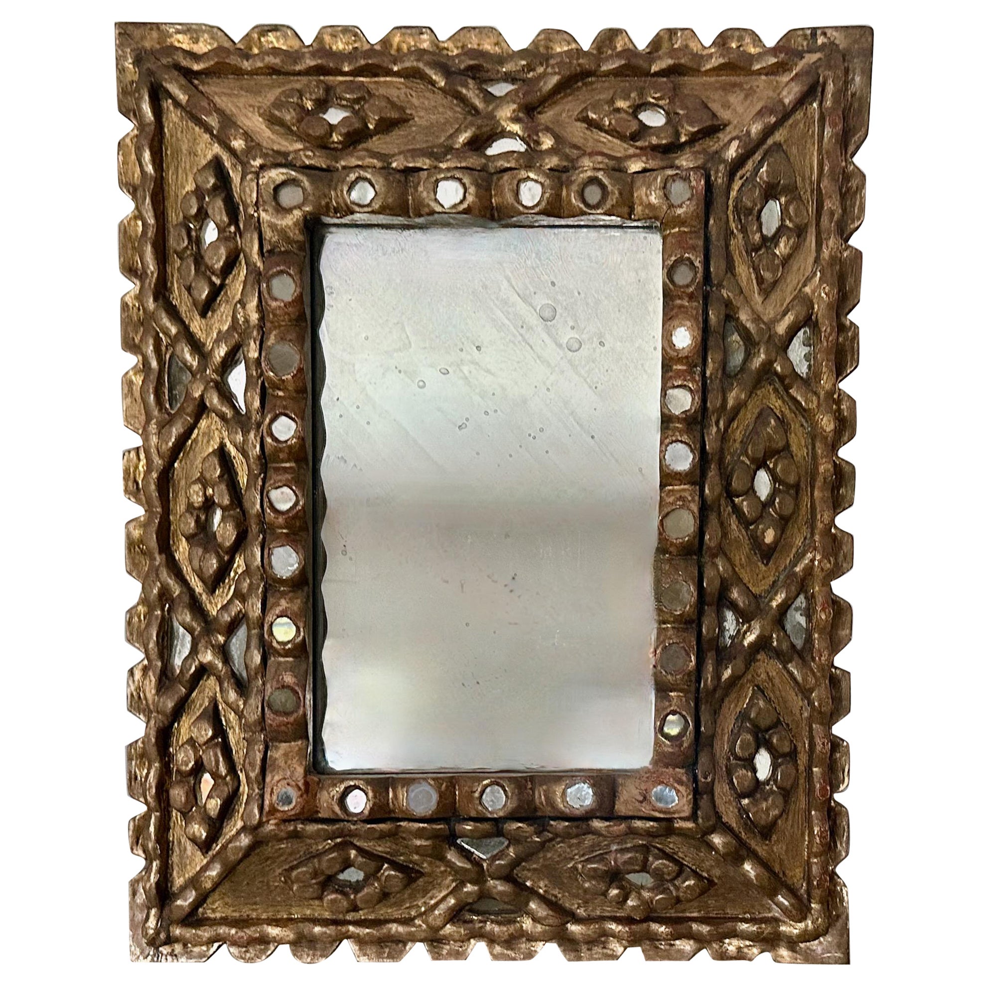 Spanish Colonial Style Gilt Wood Wall Mirror