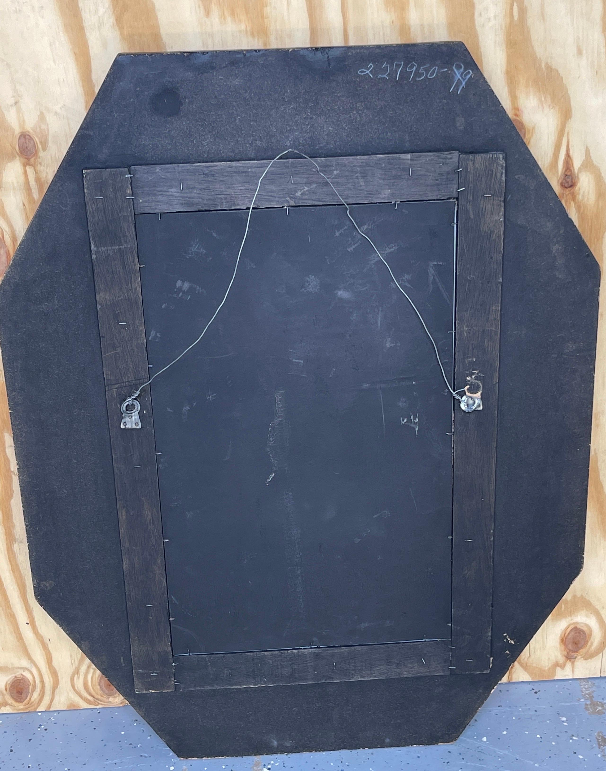 Miroir de style colonial espagnol en bois doré et verrre églomisé en vente 5