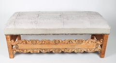 Spanish Colonial Style Hand Carved Bench