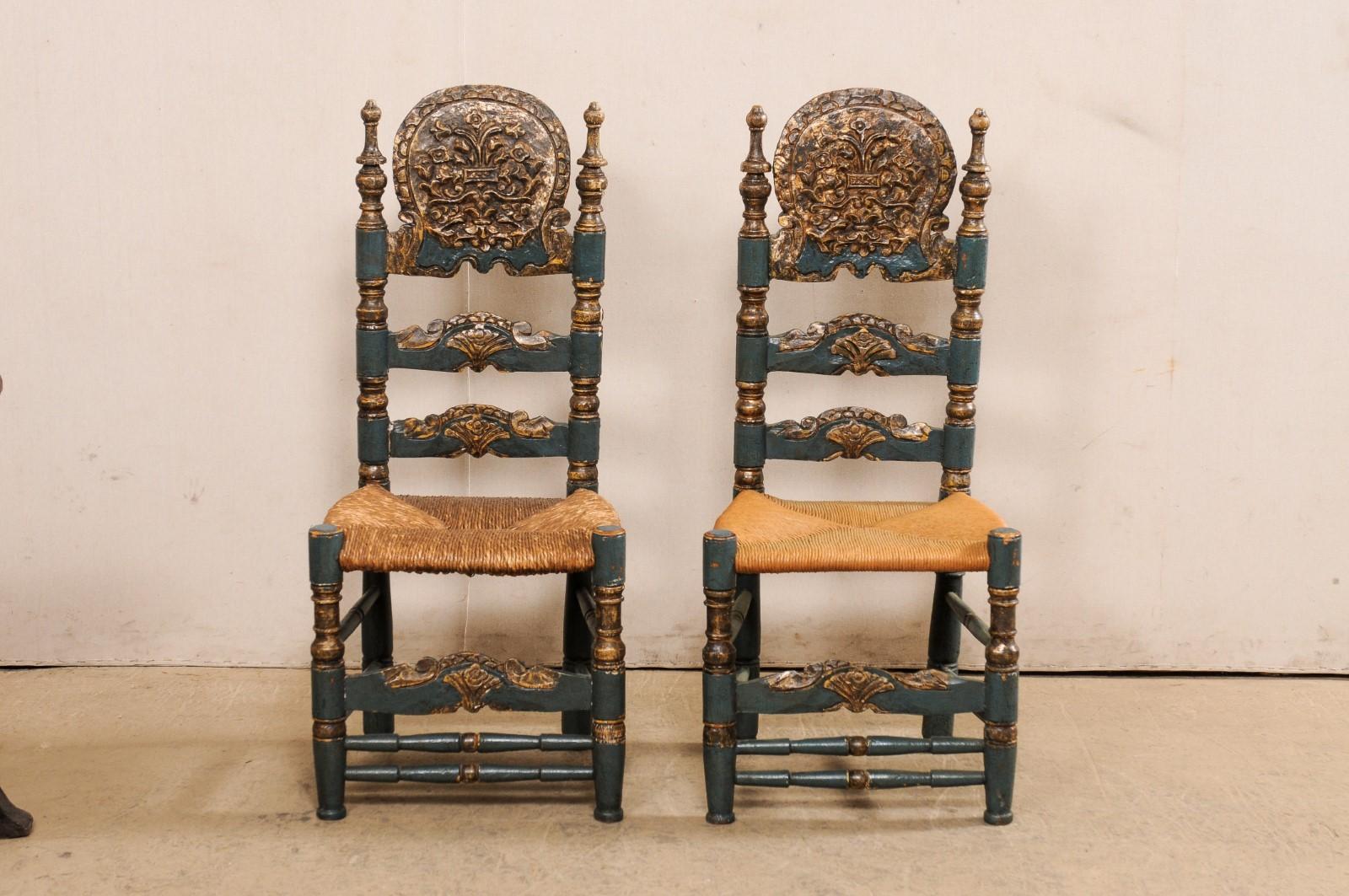 Spanish Colonial Style Ladder-Back Chairs For Sale 4