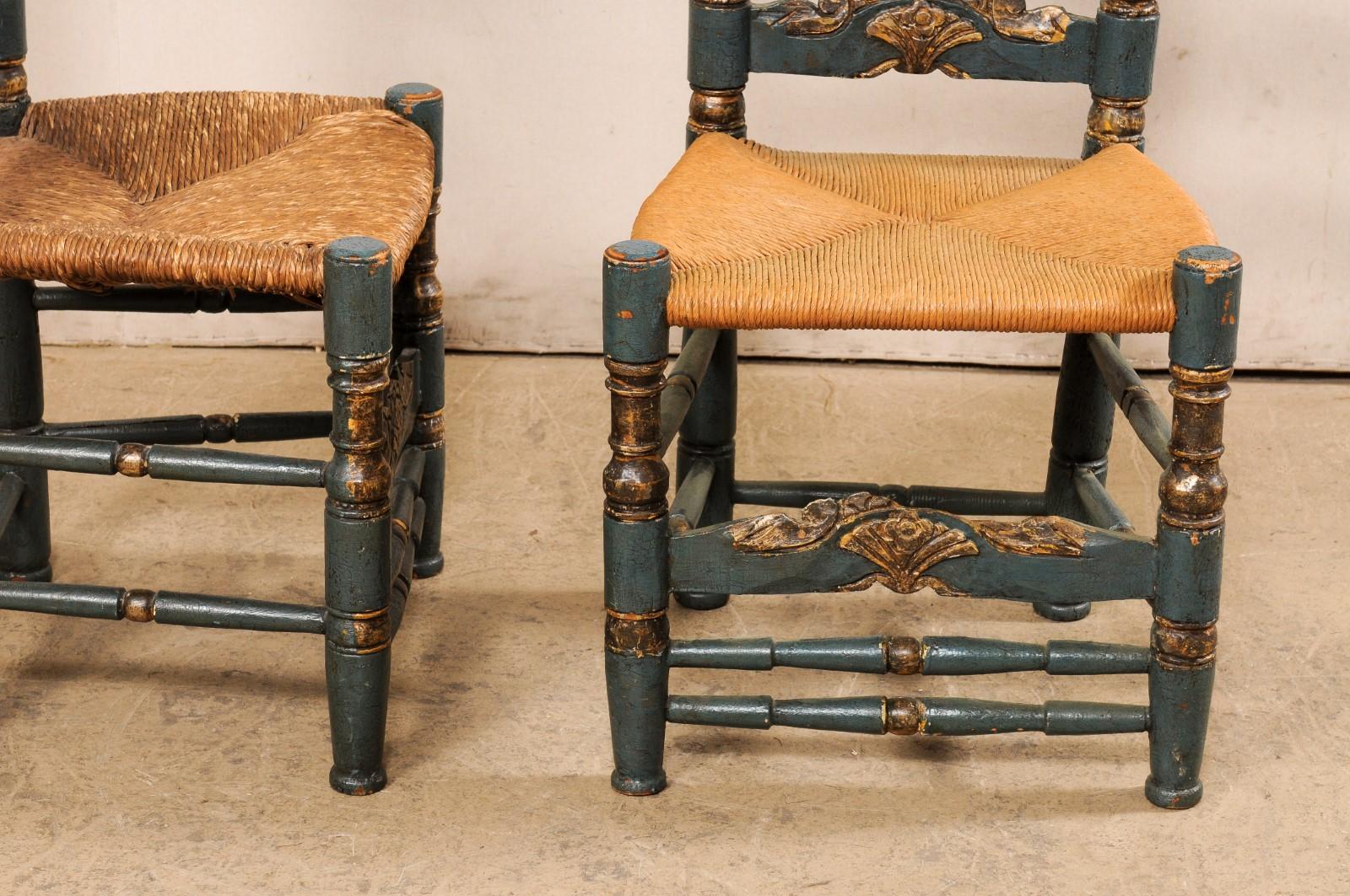 Spanish Colonial Style Ladder-Back Chairs In Good Condition For Sale In Atlanta, GA