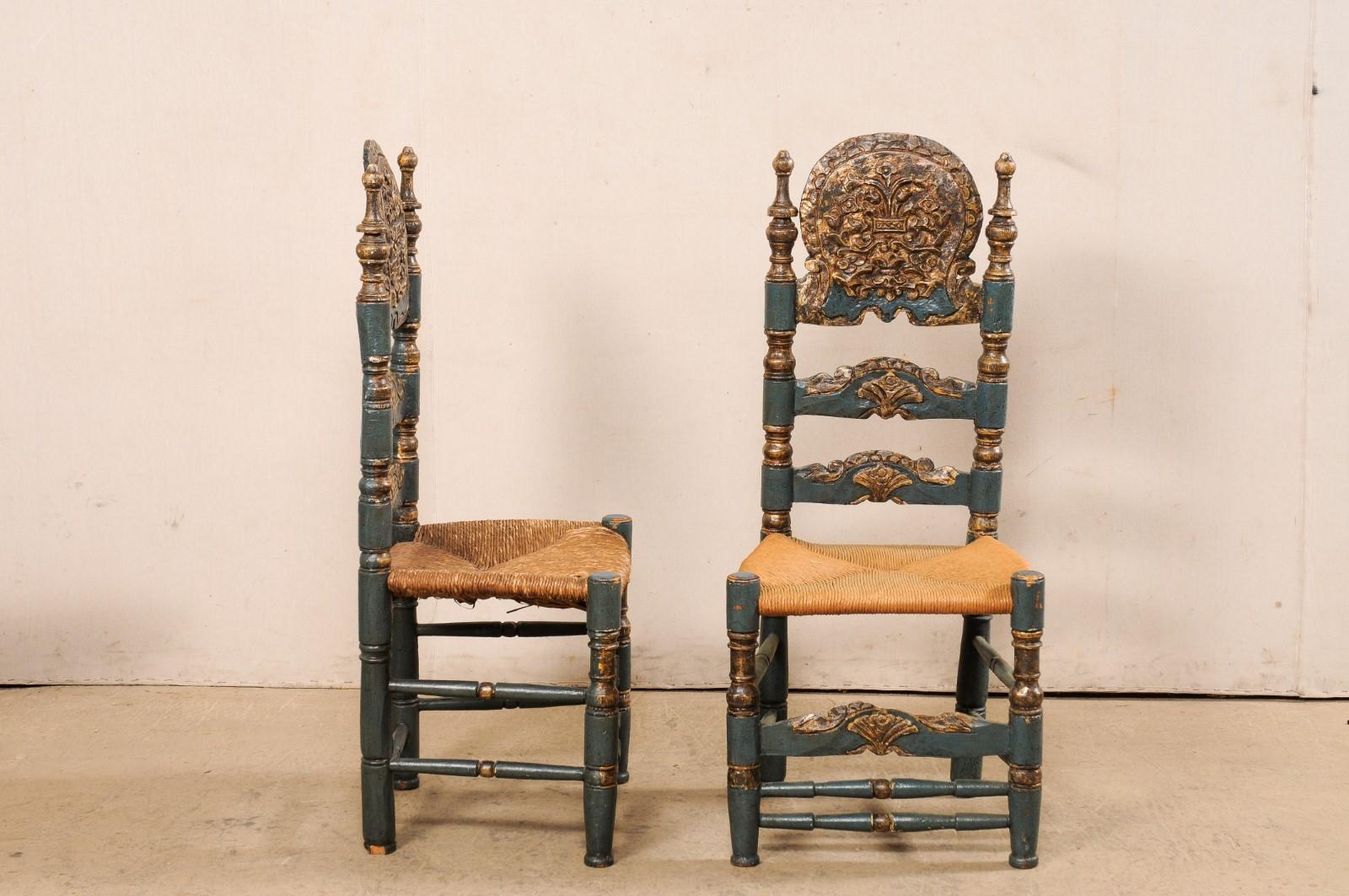 20th Century Spanish Colonial Style Ladder-Back Chairs For Sale