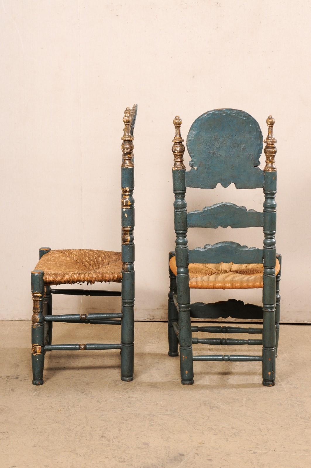 Spanish Colonial Style Ladder-Back Chairs For Sale 2