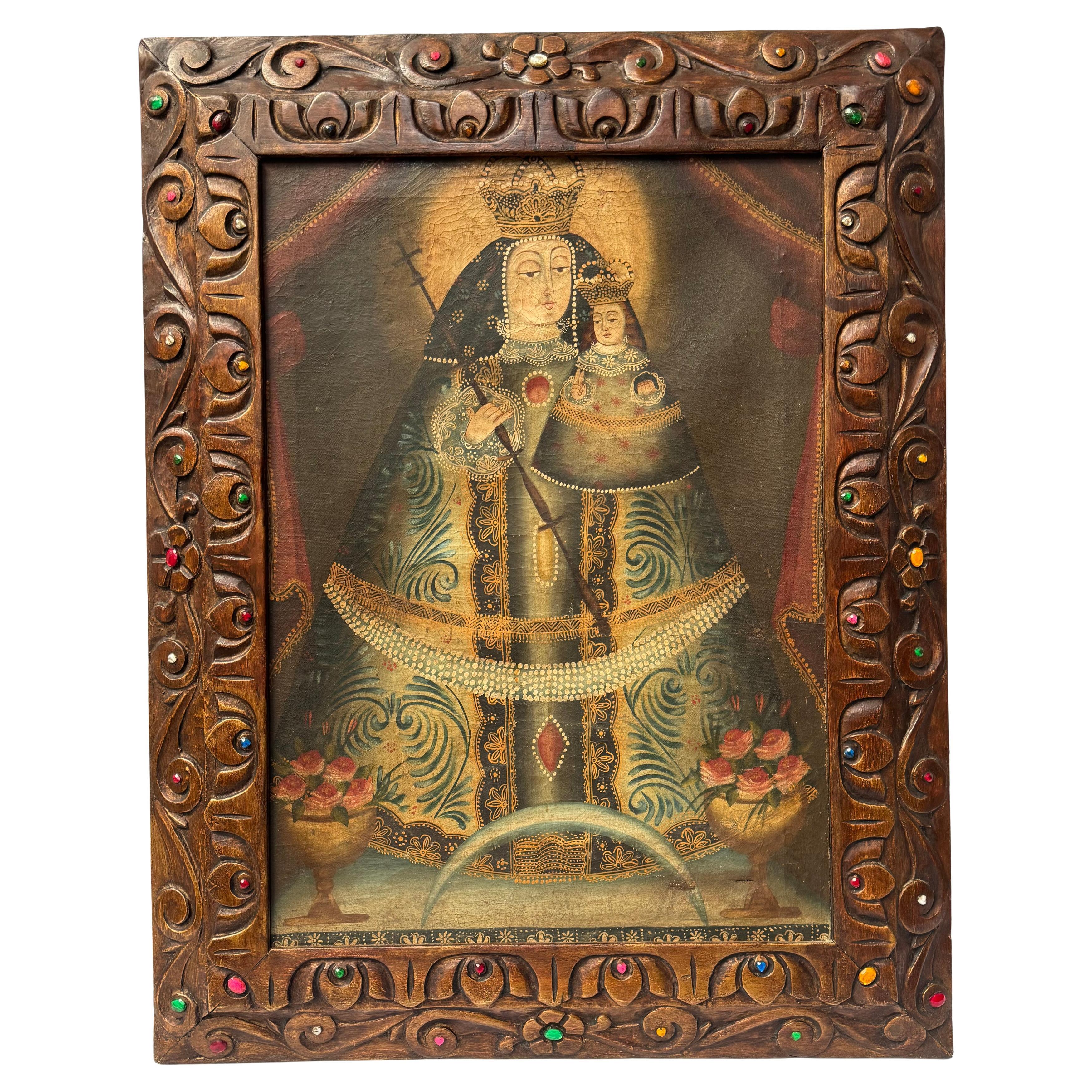 Spanish Colonial Style Painting, Cusco School, Peru 20th century, oil on canvas