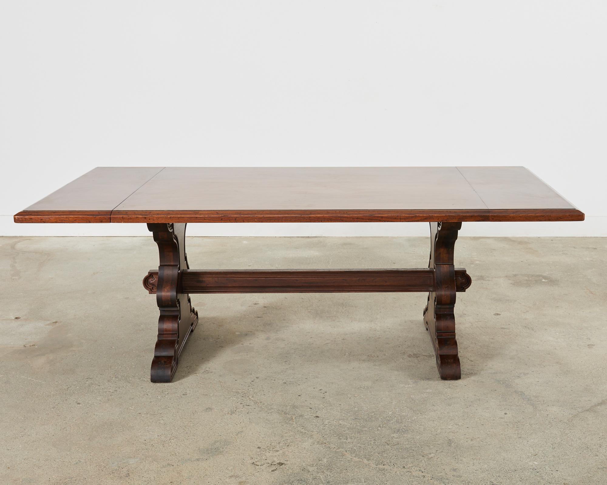 Spanish Colonial Style Walnut Trestle Dining Table 5