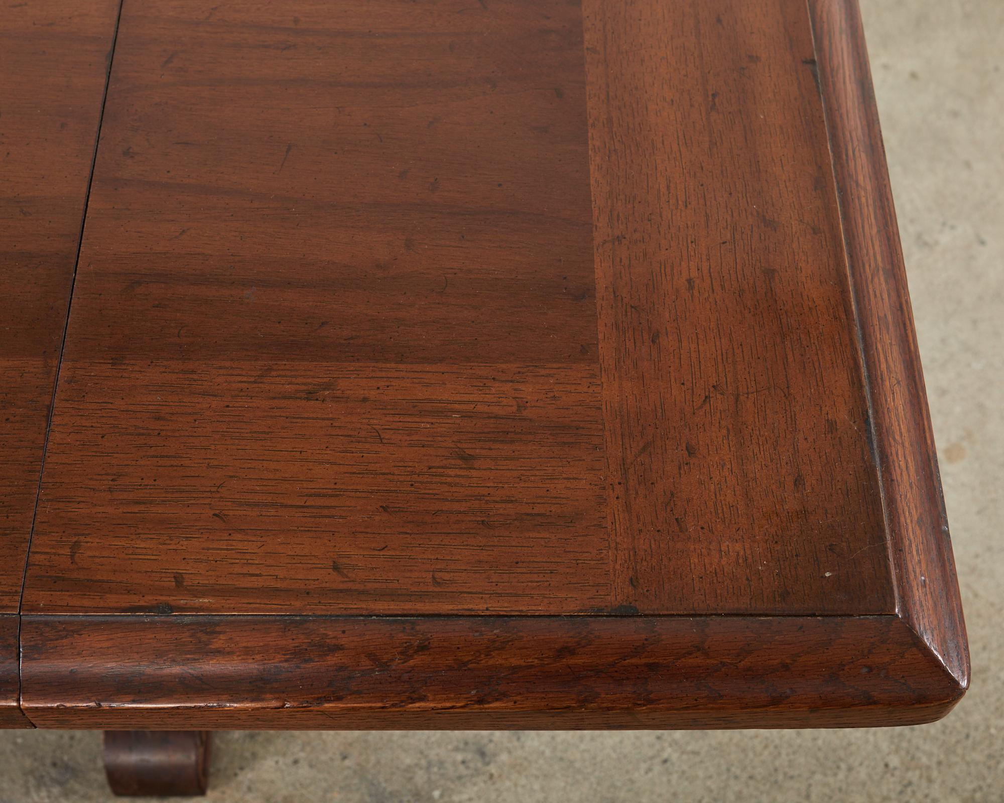 Spanish Colonial Style Walnut Trestle Dining Table 1