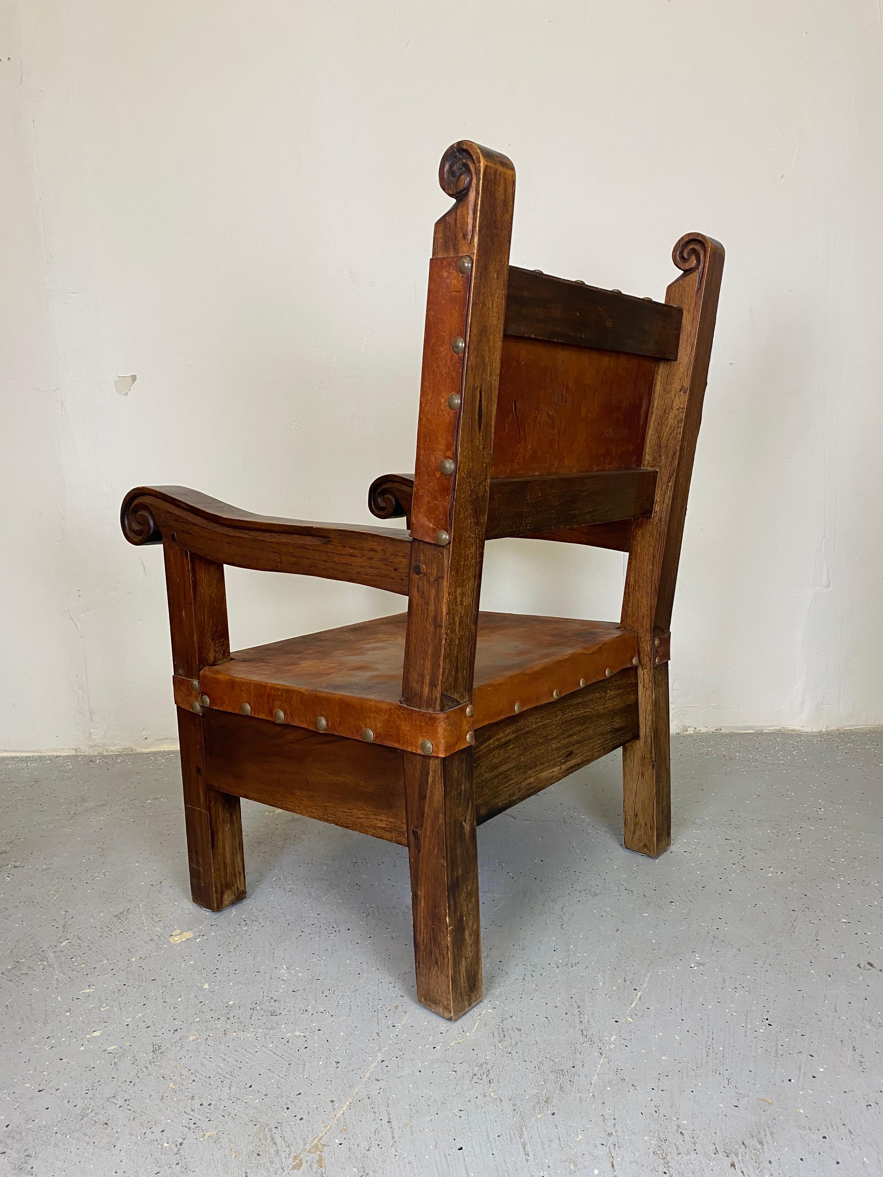 20th Century Spanish Colonial Throne Chair