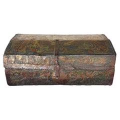 Spanish Colonial Tooled And Painted Leather Trunk