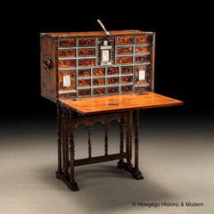 SPANISH COLONIAL VARGUEÑO OR BARGUEÑO, tortoiseshell, ebony, engraved ivory